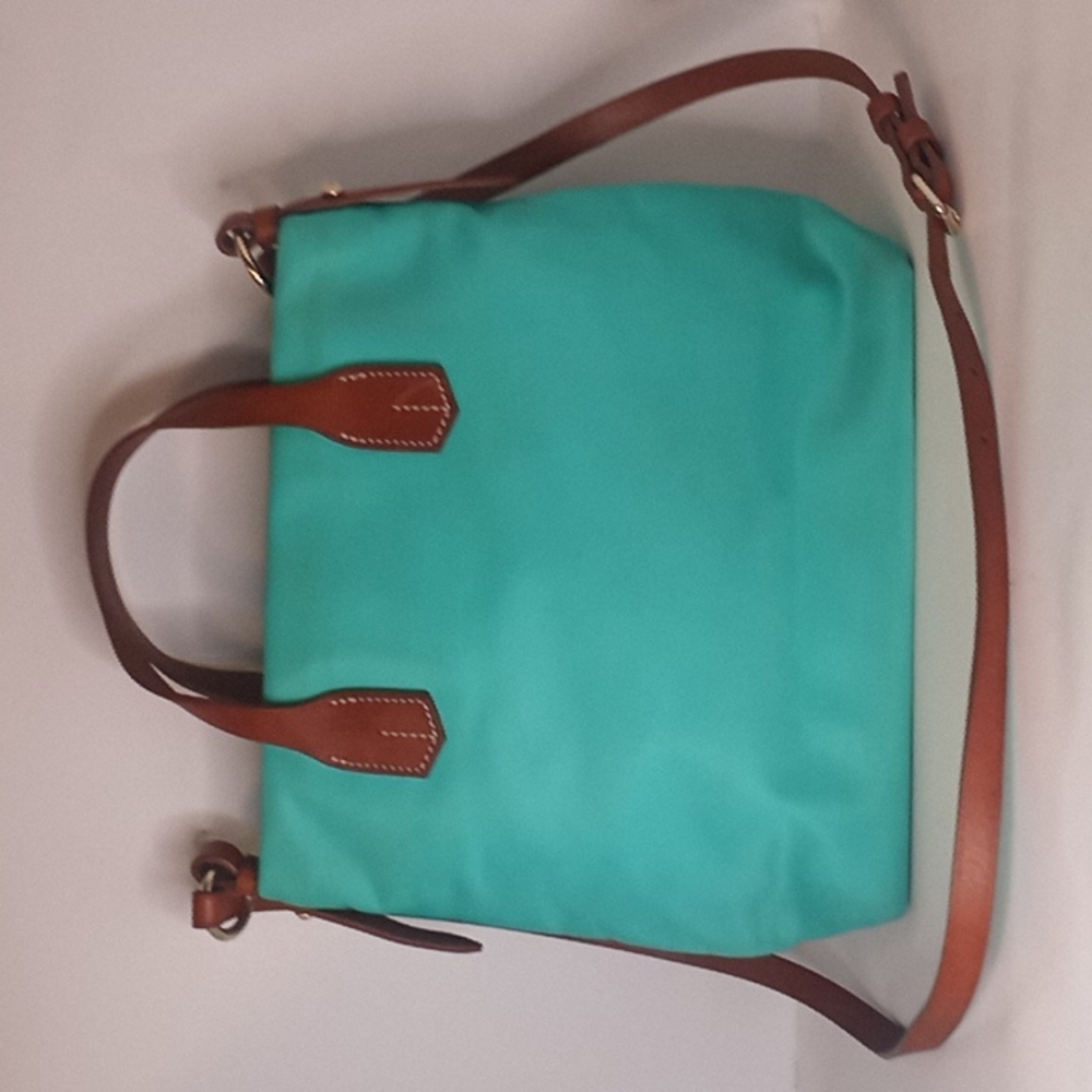 Dooney & Bourke Teal Nylon Windham Cleo Letter Carrier crossbody - Picture 2 of 16